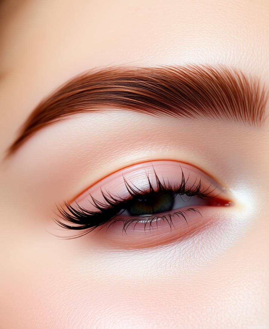 Tinted, groomed brow detail